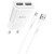 Блок питания (сетевой адаптер) HOCO C88A Star round 2xUSB, 2.4A с кабелем micro USB (1м) (белый)