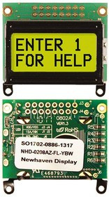 NHD-0208AZ-FL-YBW, LCD Character Display Modules &amp; Accessories STN- Y/G Transfl 40.0 x 35.4