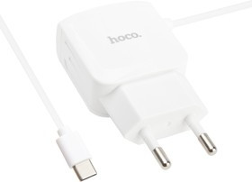 Блок питания (сетевой адаптер) HOCO C59A со встроенным кабелем Type-C и двумя дополнительными USB 2,