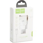 Блок питания (сетевой адаптер) HOCO C59A со встроенным кабелем Type-C и двумя дополнительными USB 2,