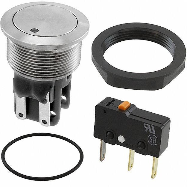 1241.6623.1122000, Переключатель: антивандальный, Пол: 2, SPDT, 3A/250ВAC, IP67, d19мм