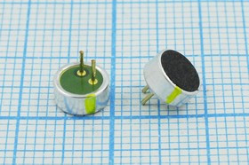 Микрофон электретный, всенаправленный, 6.0x 2.7мм,2 штыревых вывода, -30дБ, VS6027PS30; №4282 V микэ