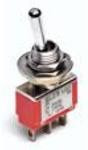 A207SYCQ04, Switch Toggle ON OFF (ON) DPDT Long Baton Lever PC Pins 5A 250VAC 28VDC PC Mount with Threads Bulk