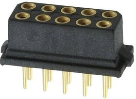 M80-8501045, M80 Series 2mm Pitch 10 Way 2 Row Straight PCB Socket, Through Hole, Solder Termination