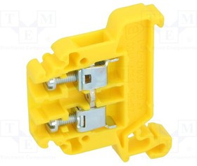 ZG-G4-YE, Соединитель: на рейку, 0,5-4мм2, Кол-во полюс: 1, клеммы: 2, желтый