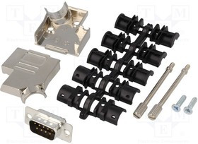 D45ZK09-DBP-K, Разъем D-Sub; PIN: 9; вилка; "папа"; пайка; на про