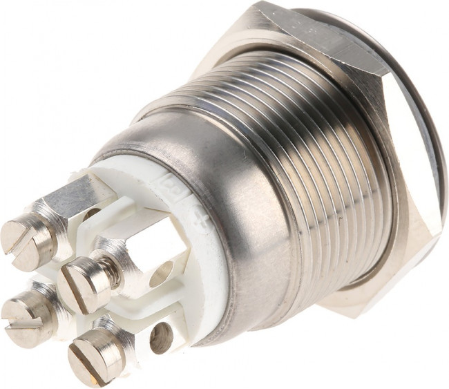 MPI002/TERM/WH, Pushbutton Switches WHITE DOT SCREW TERM