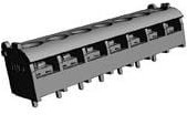 1546927-7, Barrier Terminal Blocks 7P .325 TRI-BARRIER W/COVER