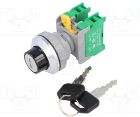 KS30-2-O, Переключатель: поворотный, Фикс.пол: 3, NO x2, 30мм, IP65, Пол: 3