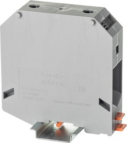 KRUH-95, Клемма проходная , винтовой зажим, 2 точки подключения, 95 кв.мм, серая