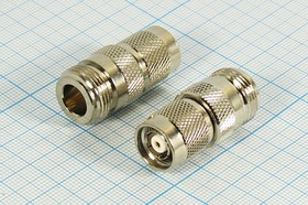Штекер reversTNC-Гнездо N, TNC обратной полярности, переходник, позолоченный центральный контакт; №10384 штек reversTNC-гн N\\TNC обратн пол