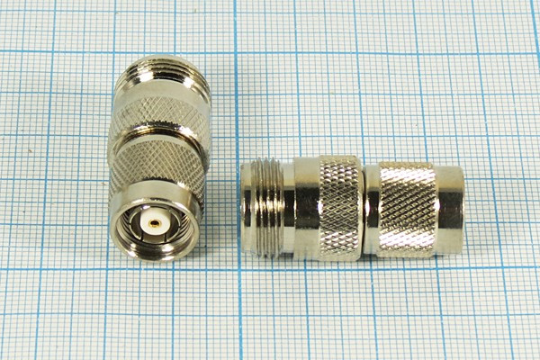 Штекер reversTNC-Гнездо N, TNC обратной полярности, переходник, позолоченный центральный контакт; №10384 штек reversTNC-гн N\\TNC обратн пол