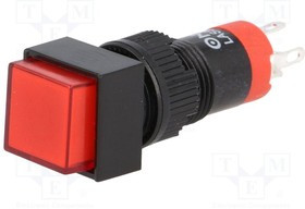 V10F-11-R, Переключатель: кнопочный, Пол: 2, SPDT, 0,5A/250ВAC, 1A/24ВDC, IP40