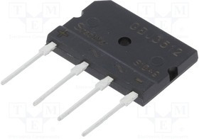 GBJ3512-SIR, Диодный мост: однофазный, Urmax: 1,2кВ, If: 35А, Ifsm: 420А, GBJ, THT GBJ3512-SIR, Диодный мост: однофазный, Urmax: 1,2кВ, If: 35А, Ifsm: 420А, GBJ, THT