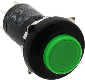 MW1B-A12G, Кнопочный переключатель, MW Series, 22 мм, DPDT, Обслуживаемый, Round Flush, Зеленый