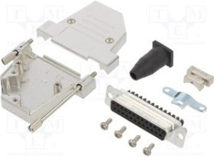 DTSL-RGLJSS-25FSSC, Разъем D-Sub; PIN: 25; "мама"; угловой 45°; зажим DTSL-RGLJSS-25FSSC, Разъем D-Sub; PIN: 25; "мама"; угловой 45°; зажим