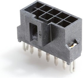 105312-1310, Headers &amp; Wire Housings NanoFit Hdr Vt 10Ckt DR SldrClip Blk 30A