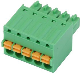 20.1551M/5-E, Съемная клеммная колодка, 3.5 мм, 5 вывод(-ов), 28AWG до 16AWG, 1.5 мм², Вставной, 7 А