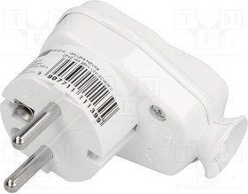 9002214, Разъем: питания AC, "папа", вилка, 2P+PE, 250ВAC, 16А, белый, PIN: 3