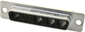 DB9W4SA00LF, Комбинированный разъем D Sub, FCI DB, DB-9W4, Гнездо, 9 контакт(-ов), 5 Сигнальных, 4 силовых
