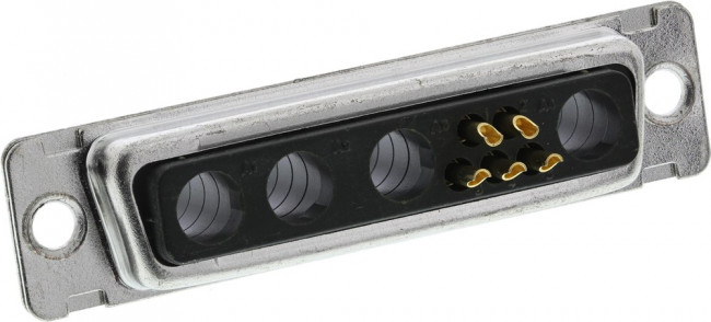 DB9W4SA00LF, Комбинированный разъем D Sub, FCI DB, DB-9W4, Гнездо, 9 контакт(-ов), 5 Сигнальных, 4 силовых