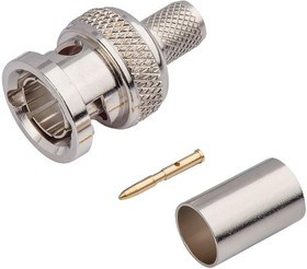 MC002946, Разъем РЧ / Коаксиальный, BNC Коаксиальный, Прямой Штекер, Обжимной, 75 Ом, Belden 1855A, Латунь