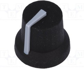 CL170844CR, Rotary Knob Black ø16.8mm Grey Indication Line