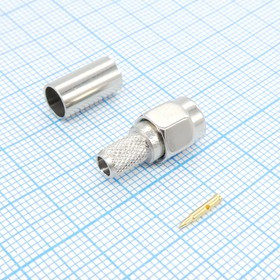 ВЧ разъём SMA-C58P шт., Разъём высокочастотный, штекер SMA обжим на кабель RG58 ВЧ разъём SMA-C58P шт., Разъём высокочастотный, штекер SMA обжим на кабель RG58