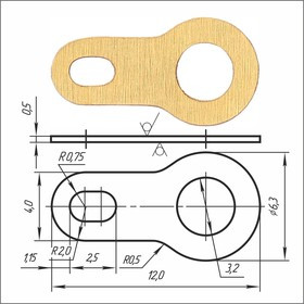 Лепесток латунный PSV 1-3,2-12-00