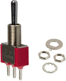 2M1-SP3-T1-B1-M2QE, Toggle Switches 1-pole, ON - OFF - ON, 5A/2A 125VAC or 28VDC/250VAC not HP rated, Non-Illuminated, Sealed Round Bat Min
