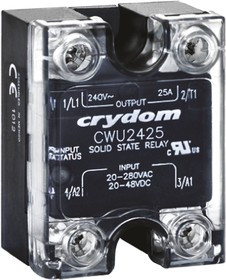 CWU2425-10, CW24 Series Solid State Relay, 25 A Load, Panel Mount, 280 V ac Load, 48 V dc, 280 V ac Control