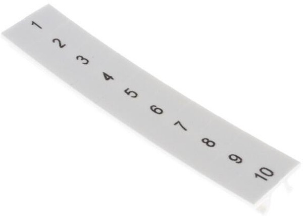 ZB 5,QR:FORTL.ZAHLEN 1-10 #1050020:0001 Маркировочная планка Zack, 10 элементов, с надписями поперек полосы, цифры по порядку: 1 ... 10, бе