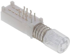 WBL2UEERQR05CLR, Pushbutton Switches Illuminated, Right Angle Pushbutton Switch, 0.3A 30VDC, 2 pole, Latching, Red LED, Clear / Transparent