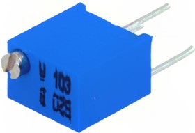T67W-10K, Потенциометр монтажный, многооборотный, 10кОм, 250мВт, ±10%