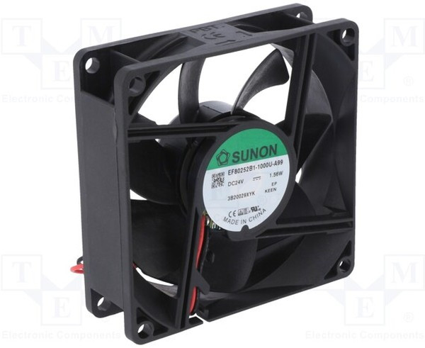 EF80252B1-A99-A, Вентилятор: DC; осевой; 24ВDC; 80x80x25мм; 69,66куб.м/ч; 33дБА