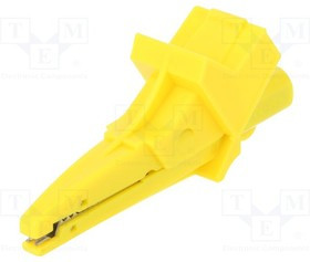 SAK6674-GE, Зажим "крокодил", 12А, 600ВDC, желтый, Диап.захвата: макс.20мм