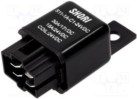 S11-1A-C1-24VDC, Реле: электромагнитное, SPST-NO, Uобмотки: 24ВDC, 30А, панелька
