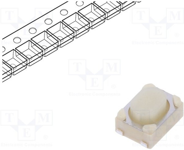 SKRPABE010, 3.2mm 2.5mm Oval button 50mA Brick nogging 4.2mm SPST 16V SMD Tactile Switches ROHS
