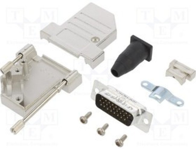 DTSL-RGLJSS-26MHSL, Разъем D-Sub HD; PIN: 26; "папа"; угловой 45°; пай
