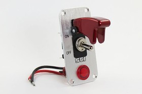 Панель, 41x80, 12В, Переключатель рычажный, ILкрасный, на блок-4 отверстия, линза 1