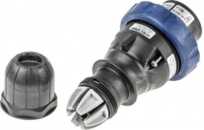 219.3233, IP66 Blue Cable Mount 2P + E Power Connector Plug ATEX, IECEx, Rated At 32A, 200 250 V