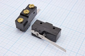 Переключатель концевой(путевой) 49x17 x30мм, SPDT, ON-(OFF)/OFF-(ON), 220В/15А, рычаг 65мм; №10216Z ПКонц 49x17 x30\220\15\ON- (ON)\\L65\Z-1