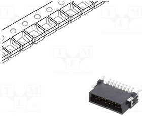 ESMCM16SGRSMTT, Разъем: плата-плата, "папа", PIN: 16, 1,27мм, -55-125°C, термопласт