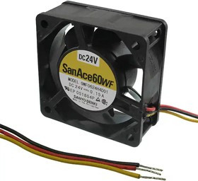 9WF0624H4D01, DC Fans DC Axial Fan, 60x60x25mm, 24VDC, Oil Proof, Locked Rotor Sensor