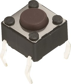 DTS-61N-V, Tactile Switch, 1NO, 1.6N, 6.2 x 6.2mm, DTS