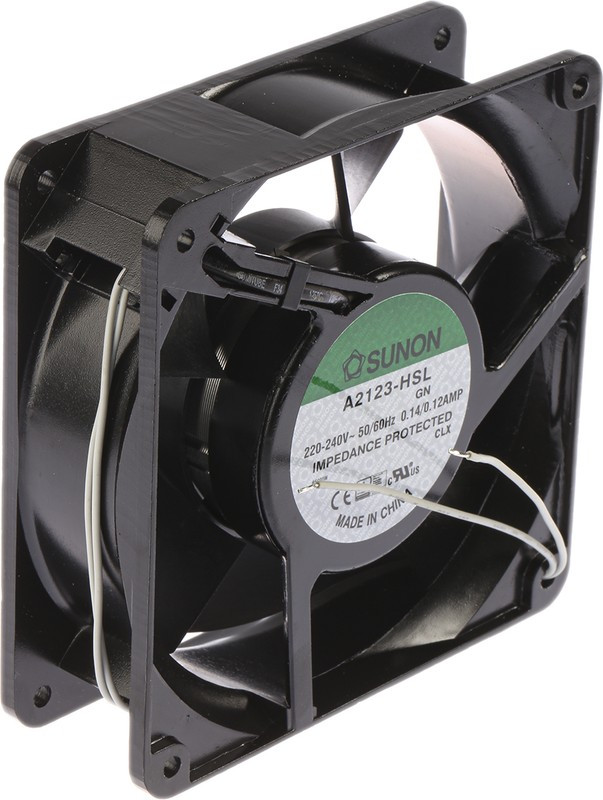 A2123-HSL.GN, A2123 Series Axial Fan, 230 V ac, AC Operation, 161.4m³/h, 22W, 120mA Max, 120 x 120 x 38mm A2123-HSL.GN, A2123 Series Axial Fan, 230 V ac, AC Operation, 161.4m³/h, 22W, 120mA Max, 120 x 120 x 38mm
