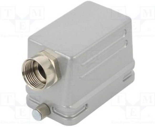 Bulkhead housing, size 16B, die-cast aluminum, PG21, angled, cross bow locking, IP65, 09300161230 Bulkhead housing, size 16B, die-cast aluminum, PG21, angled, cross bow locking, IP65, 09300161230