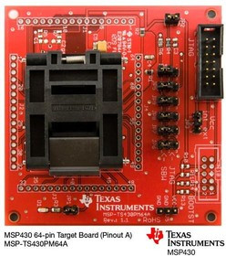 MSP-TS430PM64A, Sockets &amp;amp; Adapters MSP430F41x2 64P Sock Target Board