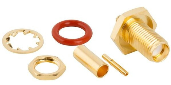 132284, Разъем РЧ / Коаксиальный, SMA Коаксиальный, Прямое Гнездо с Гайкой, Обжимной, 50 Ом 132284, Разъем РЧ / Коаксиальный, SMA Коаксиальный, Прямое Гнездо с Гайкой, Обжимной, 50 Ом