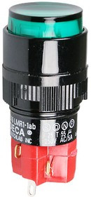 D16LAR1-1abKG, Кнопка с фиксацией / LED 250В/5А